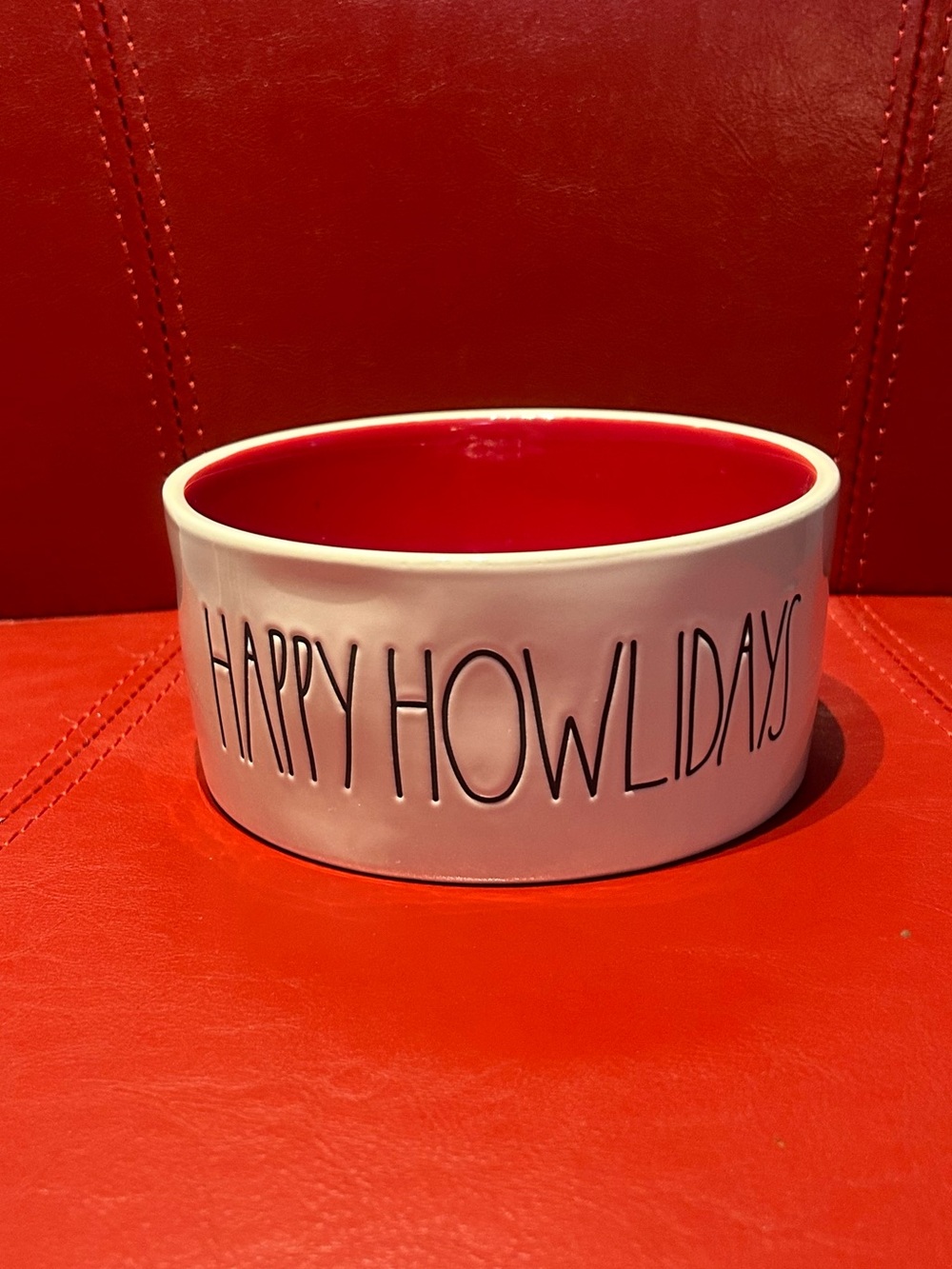 Rae Dunn “Happy Howlidays” Ceramic Pet Bowl